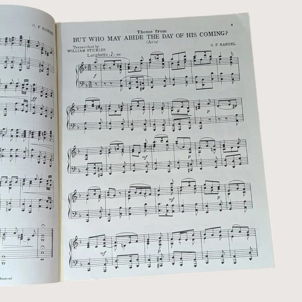 1951 The Messiah Selections Piano Book G.F. Handel Sotfcover Book